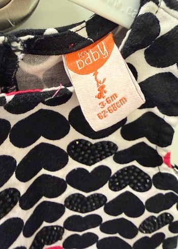 Kız Bebek Kalp Desenli Kolsuz Jile Elbise - Görsel 3