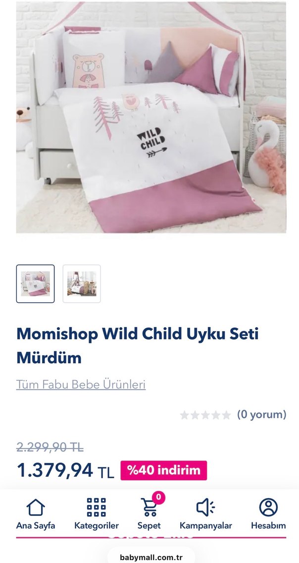 Momishop Çocuk Uyku Seti - Mürdüm - Görsel 2