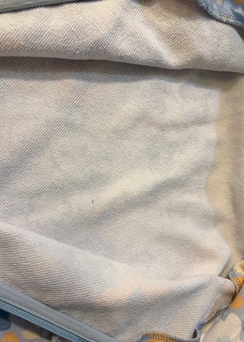 Kapüşonlu Bebek Tulum - Mavi Çiçek Desenli - Görsel 2