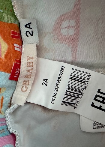 Kız Çocuk Çok Renkli Baskılı Volanlı Tayt - Görsel 2