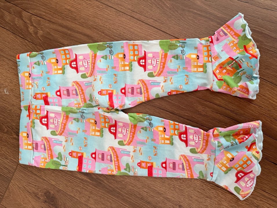 Kız Çocuk Çok Renkli Baskılı Volanlı Tayt - Görsel 4