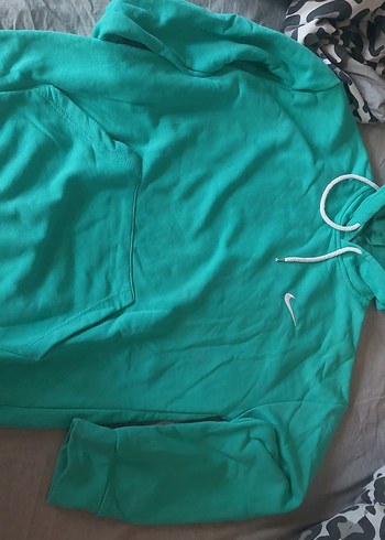 Turkuaz Kapüşonlu Kadın Sweatshirt