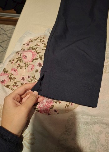 lacivert Rahat Kesim Kadın Kumaş Pantolon - Görsel 2