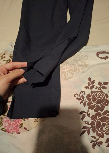 lacivert Rahat Kesim Kadın Kumaş Pantolon - Görsel 3