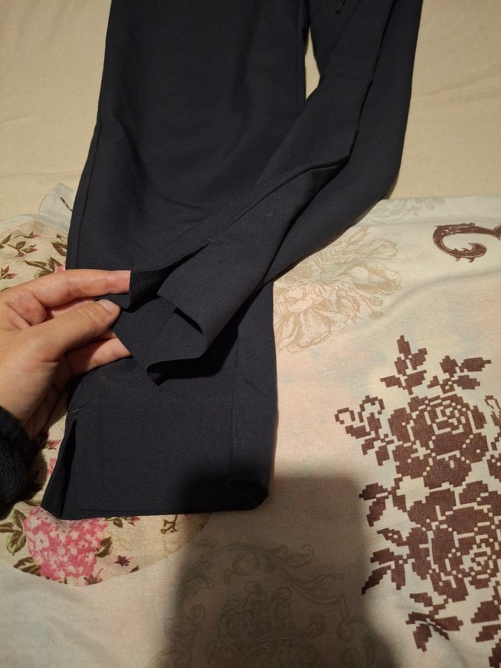 lacivert Rahat Kesim Kadın Kumaş Pantolon - Görsel 3