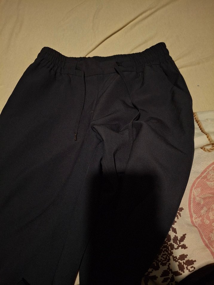 lacivert Rahat Kesim Kadın Kumaş Pantolon - Görsel 4