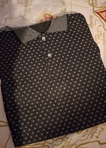 Siyah Erkek Polo Yaka Baskılı Tişört - Görsel 5