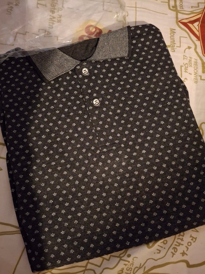 Siyah Erkek Polo Yaka Baskılı Tişört - Görsel 5