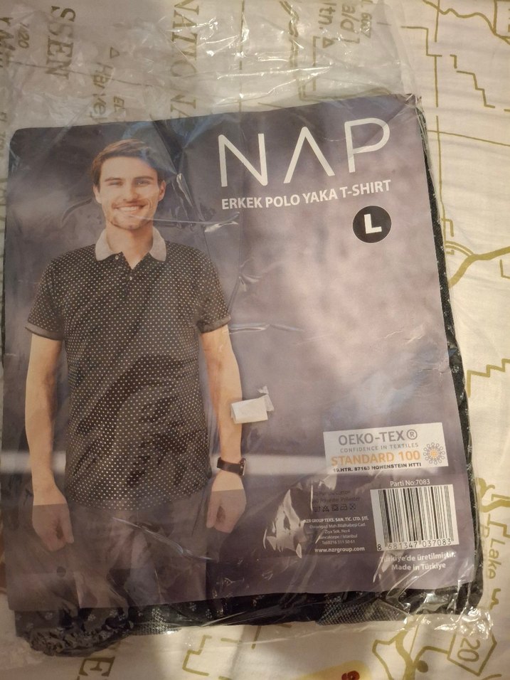 Siyah Erkek Polo Yaka Baskılı Tişört - Görsel 3