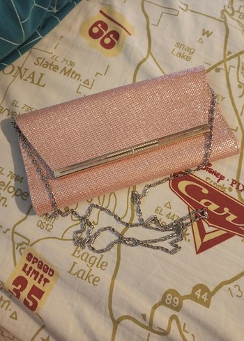 Altın Parlak Kadın Clutch Çanta - Görsel 6