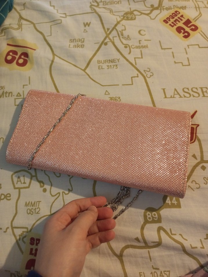 Altın Parlak Kadın Clutch Çanta - Görsel 2