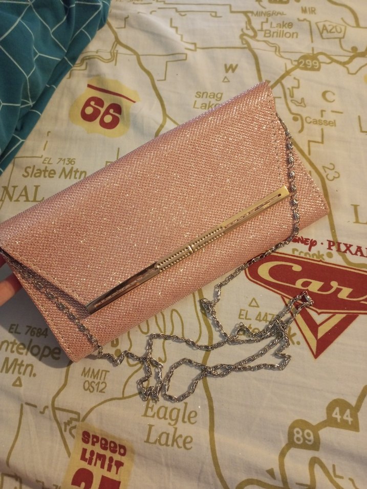 Altın Parlak Kadın Clutch Çanta - Görsel 5