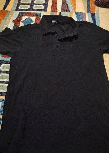 Erkek Siyah Keten Polo Tişört - Görsel 3