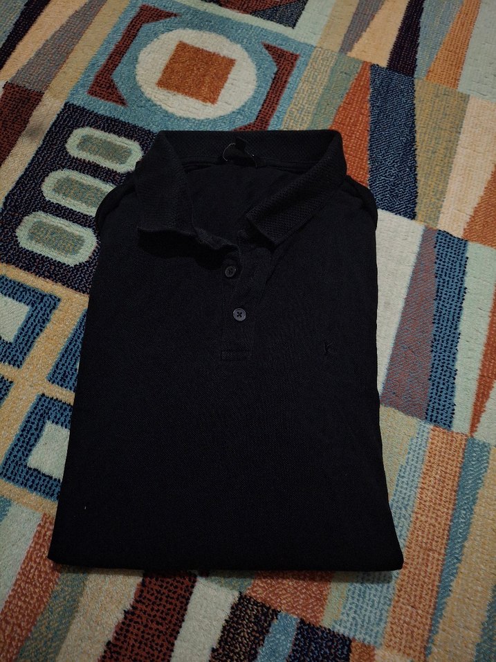 Erkek Siyah Keten Polo Tişört - Görsel 4