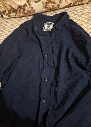 Lacivert Keten Erkek Gömlek - Görsel 2