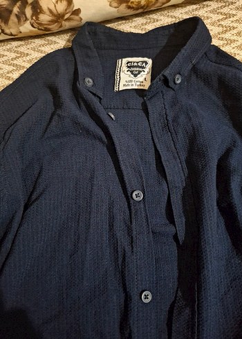 Lacivert Keten Erkek Gömlek - Görsel 4