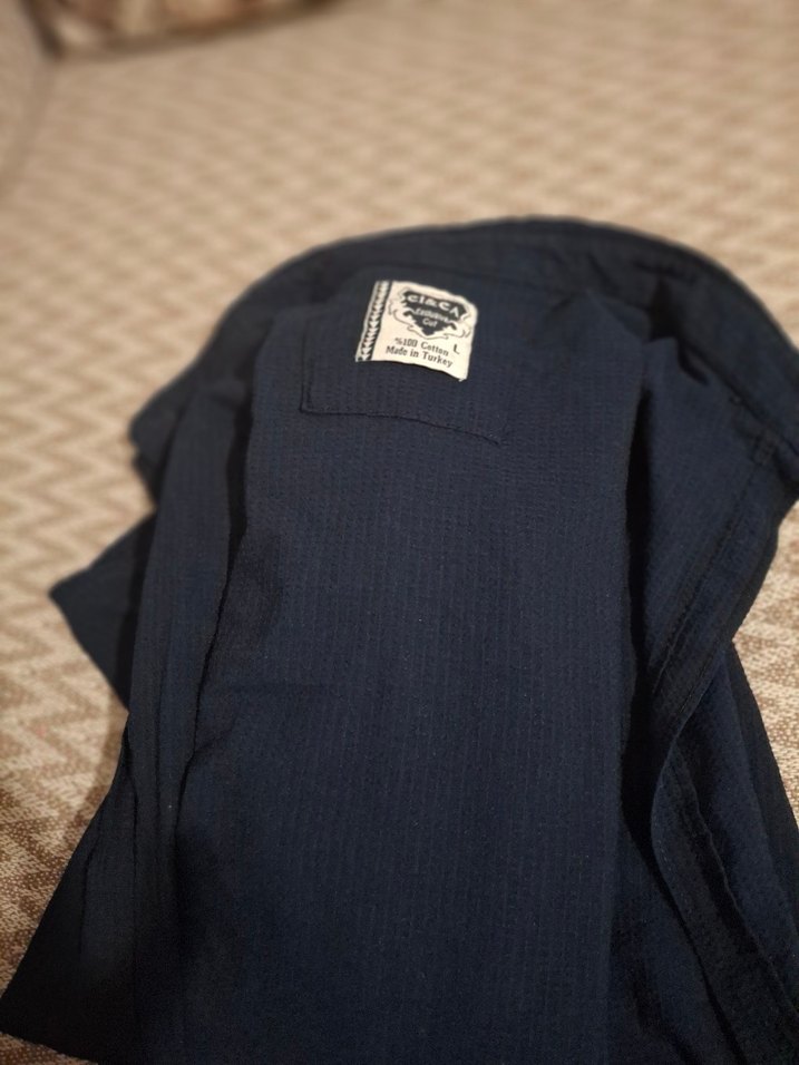 Lacivert Keten Erkek Gömlek - Görsel 5