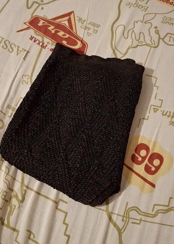 V Yaka Kahverengi Örgü Kadın Crop Top - Görsel 6