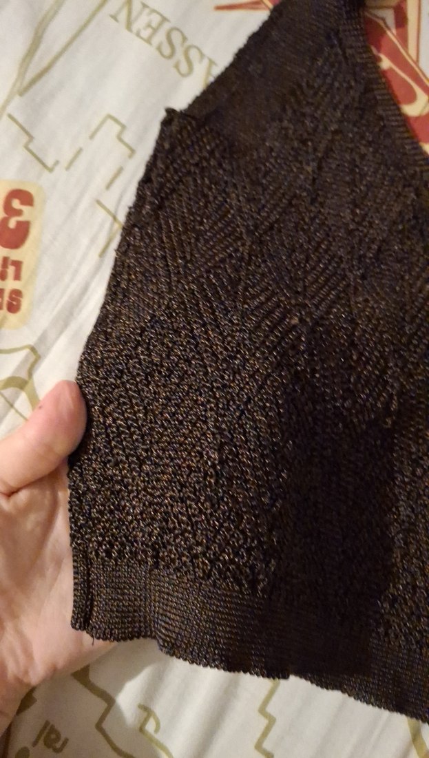 V Yaka Kahverengi Örgü Kadın Crop Top - Görsel 3