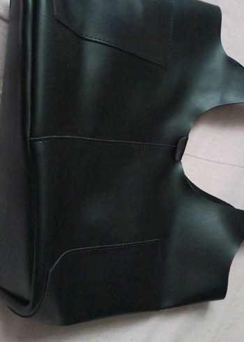 Siyah Minimalist Deri Kadın Çanta - Görsel 4