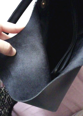 Siyah Minimalist Deri Kadın Çanta - Görsel 7