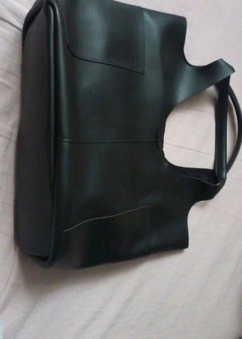 Siyah Minimalist Deri Kadın Çanta - Görsel 5