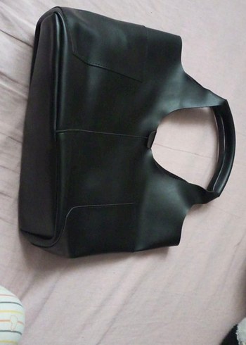 Siyah Minimalist Deri Kadın Çanta - Görsel 2