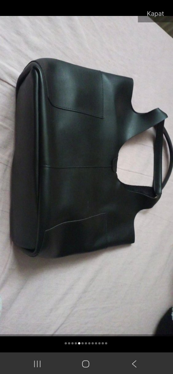 Siyah Minimalist Deri Kadın Çanta - Görsel 5