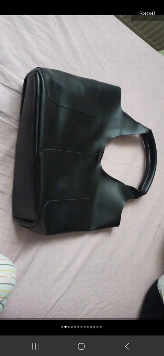 Siyah Minimalist Deri Kadın Çanta - Görsel 2