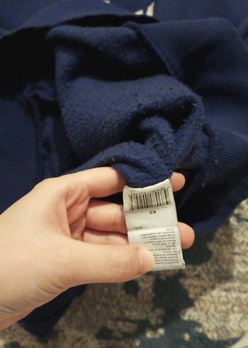 Mavi Kapüşonlu Kadın Sweatshirt - Görsel 9