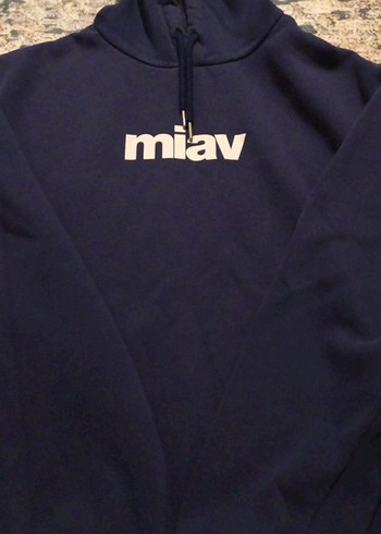 Mavi Kapüşonlu Kadın Sweatshirt - Görsel 4