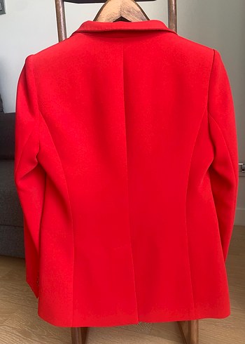 38 Beden Klasik Kesim Kırmızı Kadın Blazer Ceket