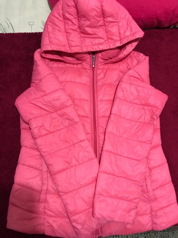 Kadın Pembe Kapüşonlu Kışlık Mont - Görsel 3