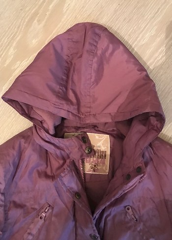 Düğmeli Mor çocuk Kışlık Mont - Görsel 3