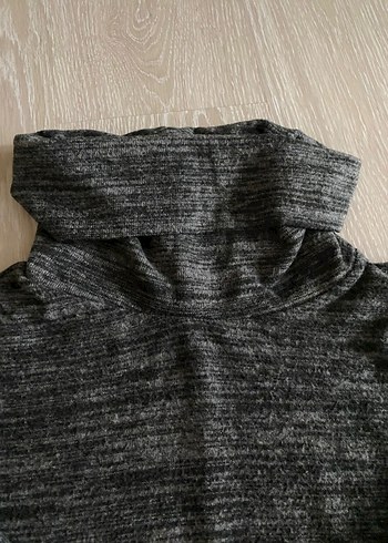 Gri Boğazlı Kadın Triko Kazak - Görsel 5