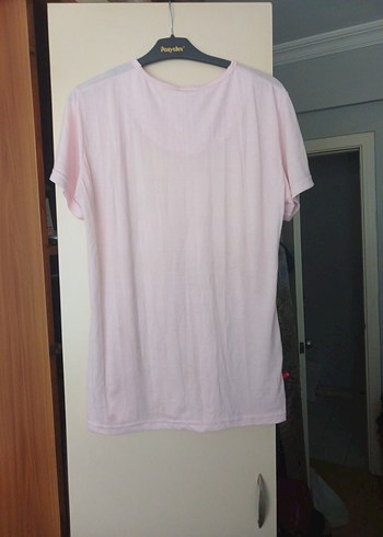 xl Beden pembe Renk Dantel Detaylı Pembe Hamile Tişörtü