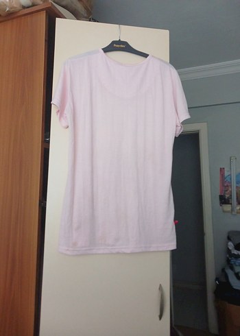 xl Beden Dantel Detaylı Pembe Hamile Tişörtü