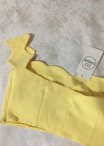 Diğer Sarı crop bluz
