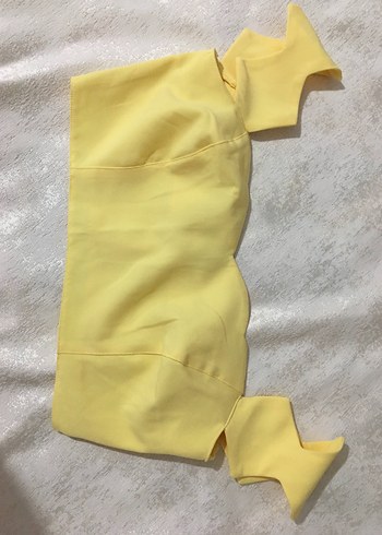 Sarı crop bluz