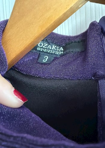 Mor Yüksek Yaka Kolsuz Midi Elbise - Görsel 3