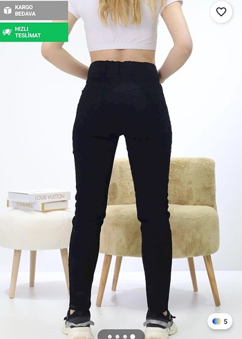 Siyah Kadın Skinny Pantolon Midi Boy - Görsel 2