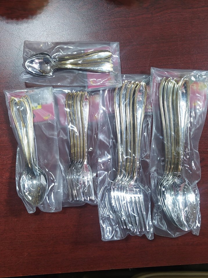 Parlak Altın Renkli paslanmaz Çatal ve Kaşık Seti - Görsel 4