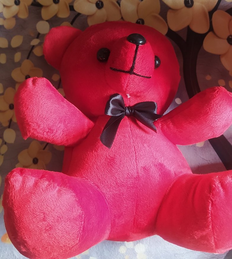 Kırmızı Yumuşak Peluş Ayıcık Oyuncak - Görsel 2