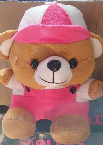 Renkli Pembe Şapkalı Peluş Ayıcık - Görsel 4