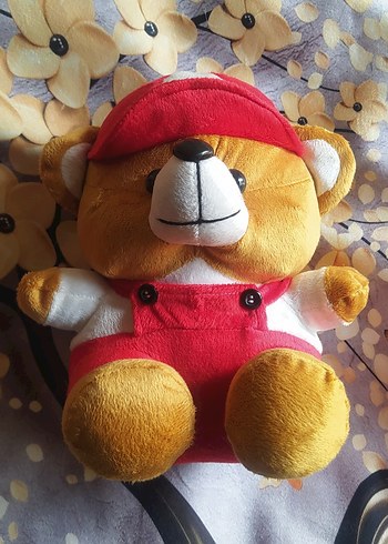 Renkli Pembe Şapkalı Peluş Ayıcık - Görsel 2