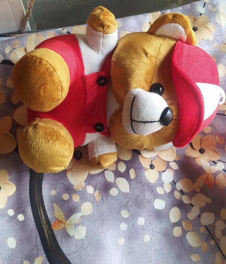 Renkli Pembe Şapkalı Peluş Ayıcık - Görsel 3