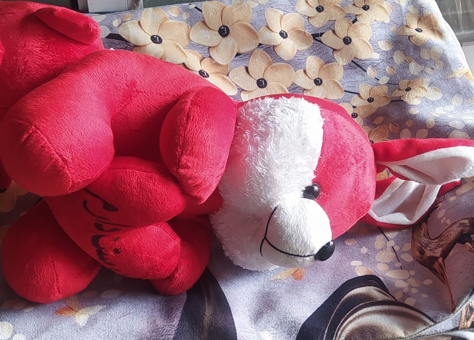 Kırmızı Peluş Tavşan Oyuncak - Görsel 2