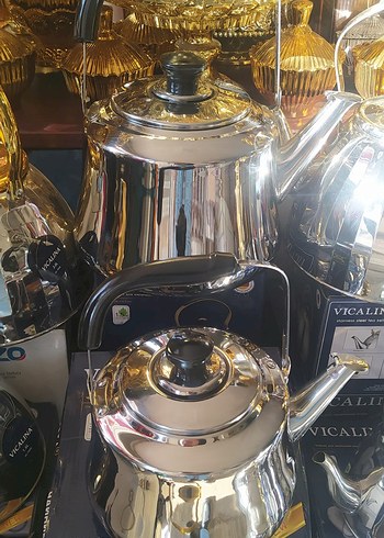 Gümüş Renkli Çelik Çaydanlık Seti - Görsel 6