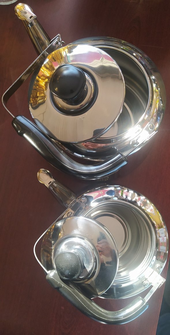 Gümüş Renkli Çelik Çaydanlık Seti - Görsel 2