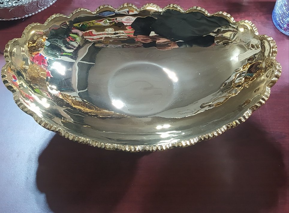 Parlak Altın Renkli Dekoratif Sunumluk - Görsel 2